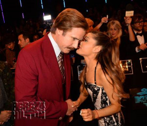 Ariana Grande Gets Handsy With Ron Burgundy! Watch Out, Nathan Sykes ...