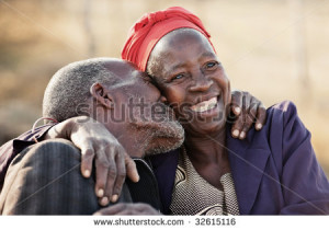 in love African American couple in their eighties and seventies ...