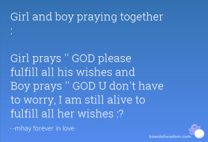 Praying Together Quotes Girl And Boy Praying Together