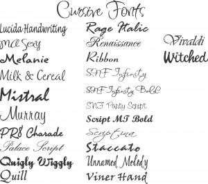 Cursive Fonts