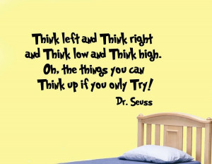 Dr Seuss Wall Decals | Think Left and Think Right | Dr Seuss Wall Art