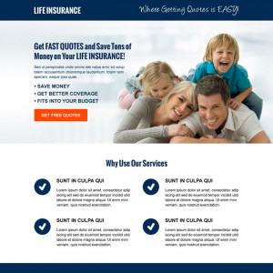 save money on life insurance free quote landing page insurance example