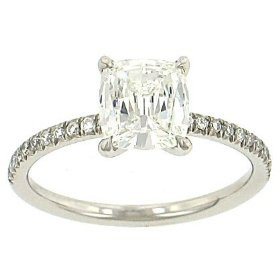 Cushion Cut Engagement Rings With Diamond Band