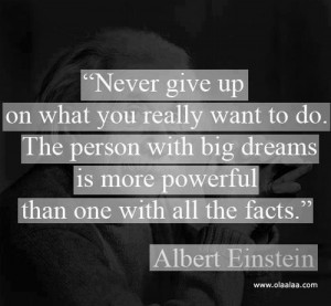 Motivational thoughts – Never give up, by Albert Einstein