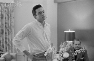Johnny Cash Smoking a Cigarette