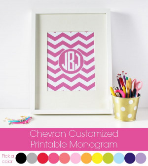 customized chevron printable. Just type in your initials and print ...