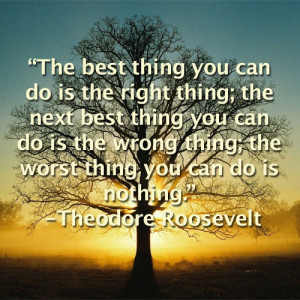 ... thing; the worst thing you can do is nothing.” -Theodore Roosevelt