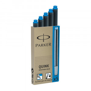 parker quink ink fountain pen cartridges black blue refills