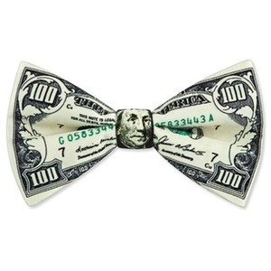 100 Dollar Bill Pretied Bow Tie