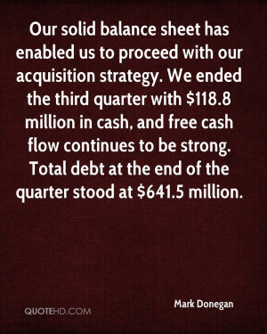 ... strong. Total debt at the end of the quarter stood at $641.5 million