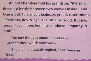 Evil v. Good - I love this quote!=) what a wonderful lesson to teach!