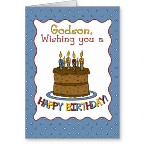 3292 Godson Birthday Cake Card
