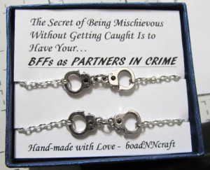 Police Handcuff Partners in Crime Bracelets, Partners in Crime ...