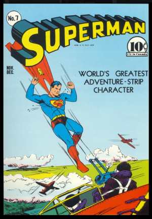 Joe Shuster art - Superman #7 Cover Art
