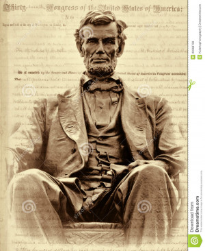 ... Stock Images: Sepia Abraham Lincoln and the Emancipation Proclamation