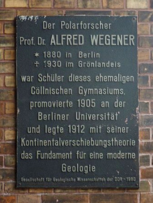 Facts about Alfred Wegener – Commemoration plaque