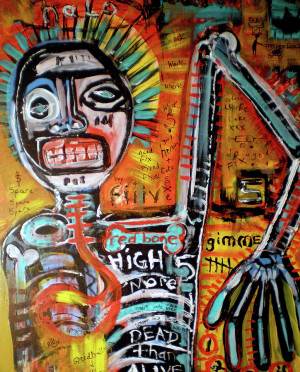 Death Of Basquiat Painting