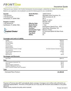 Insurance Quote - PDF by zhangyun
