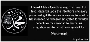 Intentions Quotes More muhammad quotes