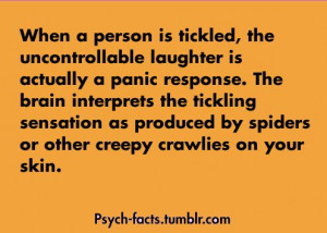 And this is why I dislike being tickled...my hatred of spiders and ...