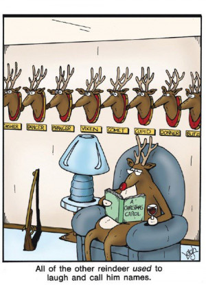 Funny Rudolf reindeer cartoon