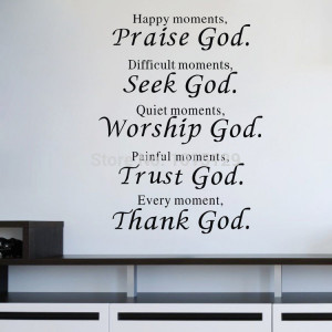 ... Words Quote poem Thank God Wall Sticker Art decal room decor removable