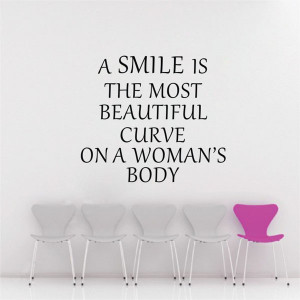 DIY wall sticker home decoration A smile is beautiful quote sentences ...