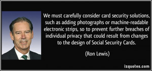 We must carefully consider card security solutions, such as adding ...