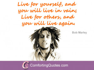 Bob Marley Quote Live for Yourself