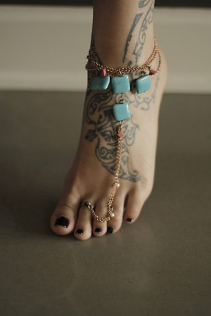 Fashion Tribal Tattoo on Foot