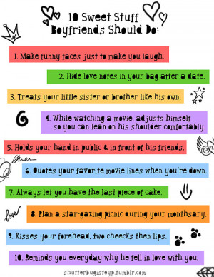 10 sweet stuff boyfriends should do