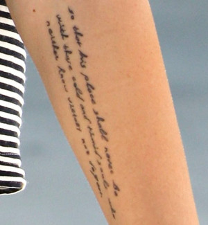 Miley Cyrus Roosevelt Quote Arm Tattoo