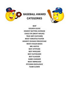 end of season baseball award categories more baseball awards seasons ...