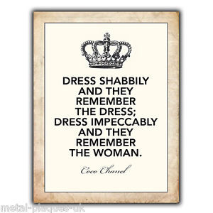 ... -WALL-PLAQUE-DRESS-SHABBILY-DRESS-IMPECCABLY-Coco-Chanel-Quote-poster