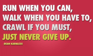 ... you can, walk when you have to, crawl if you must. just never give up