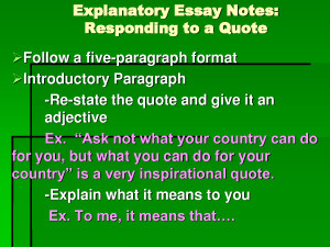 Explanatory Essay Notes Responding to a Quote by MikeJenny