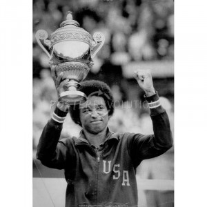 Arthur Ashe Defeats Jimmy Connors Tennis Trophy Archival Photo Sports ...