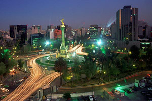mexico city skyline at night