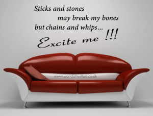 Chains And Whips Excite Me Wall Sticker
