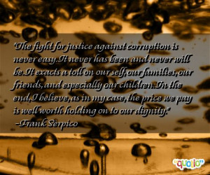 The fight for justice against corruption is