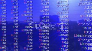 Video Footage Clip - Stock market panel, tilt, static quotes, shine