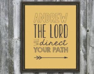 Inspirational Quote - The Lord Will Direct Your Path - Graduation Gift ...