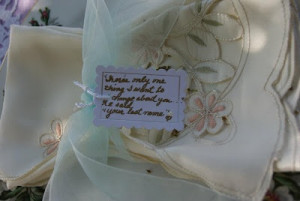 ... only one thing I want to change about you, he said. Your last name