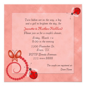 Cute Couple's Twins Baby Shower Invitation