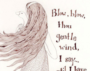 ... ink drawing by Yardia - fairy tale, Brothers Grimm, quotation, hair