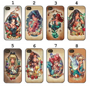 Disney Princess Tattoo Quote Vintage Bad Fairy Case Cover iPhone 4 4S ...