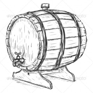 Wine Barrel Clipart Black And White Wooden wine barrel - man-made