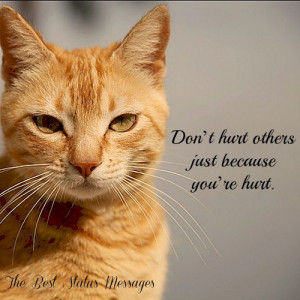 Don't hurt others just because you're hurt.