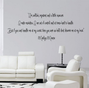 ... Monroe Quote Wall Decal Sticker Teen Love Girl Room Decor Words Tattoo