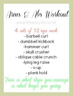 Great Abs & Arms Workout w/quote